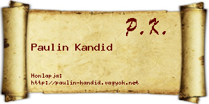 Paulin Kandid névjegykártya